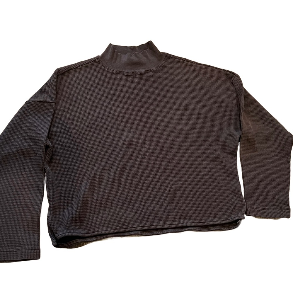 Back Beat Co Brown Waffle Turtle Neck Sweater